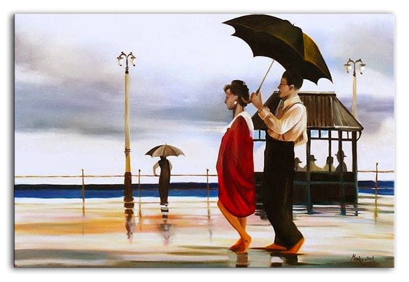 Jack Vettriano 90x60cm Ölgemälde Handgemalt Leinwand