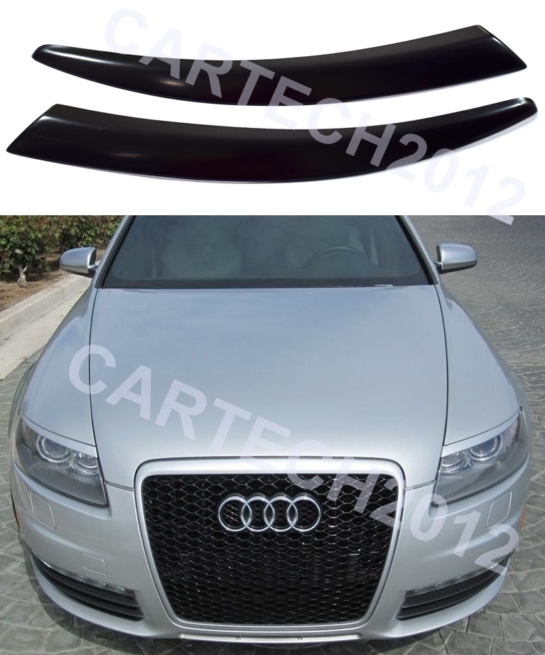 Fits AUDI A6 C6 2004-2011 Headlights Eyebrows ABS Plastic, tuning